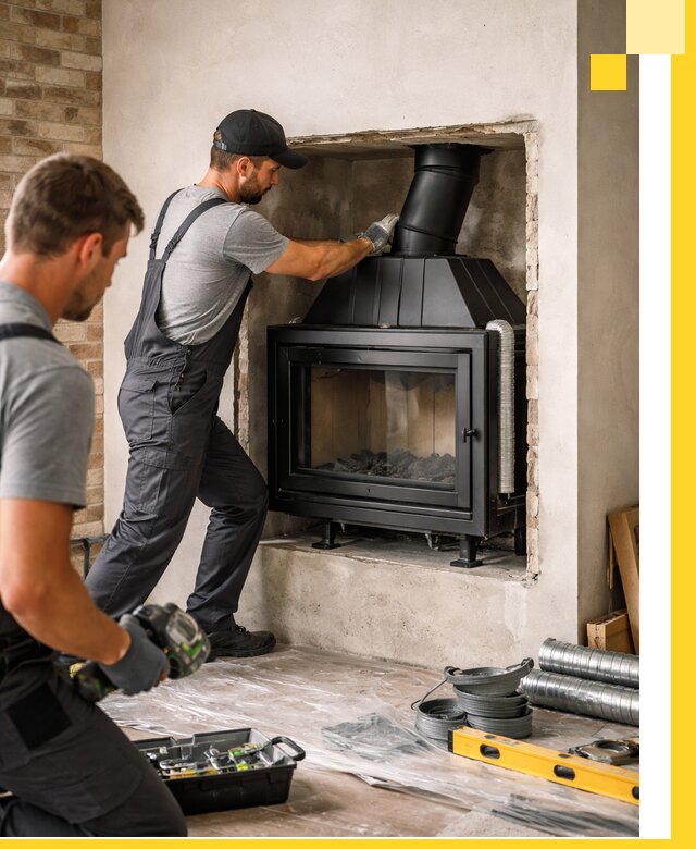 Установка каминных топок в Мариинске: монтаж, подключение