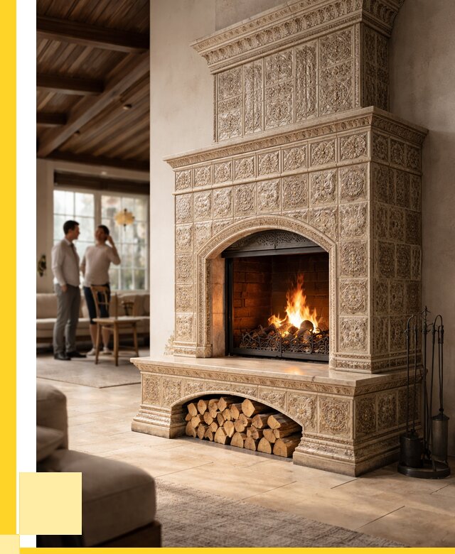 Купить изразцовый камин в Мариинске от 254950 р. | ЭриданМрн