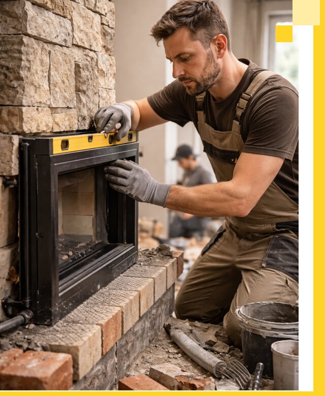 Дровяные камины под ключ в Мариинске: монтаж, обустройство