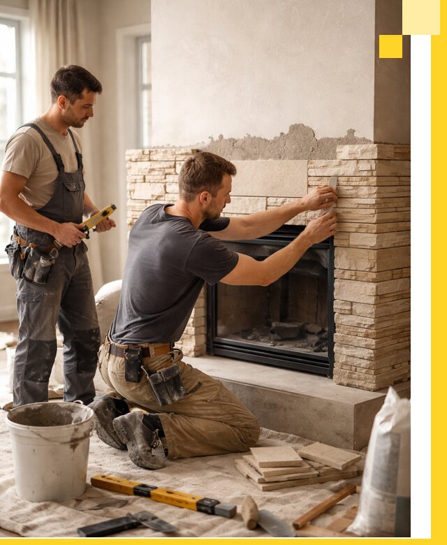 Установка и монтаж каминов для загородного дома в Мариинске