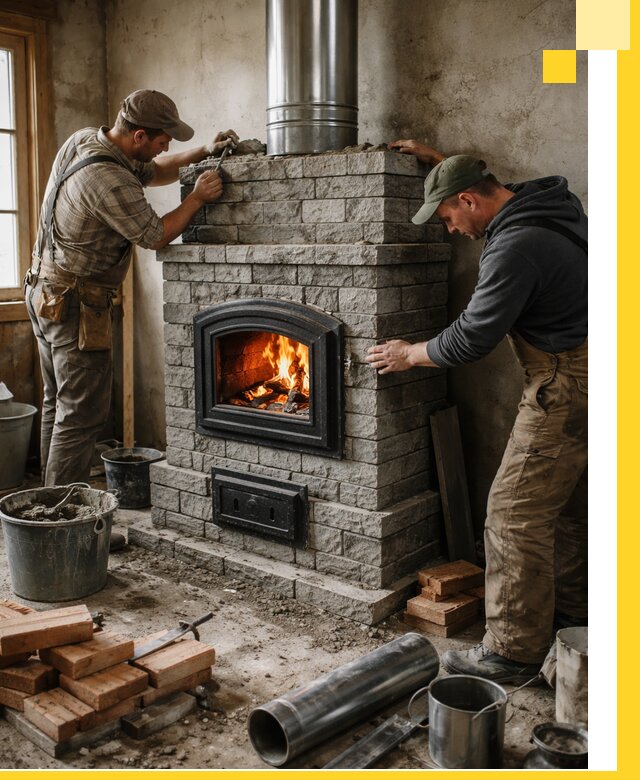 Производство, поставка и монтаж дровяных печей в Мариинске