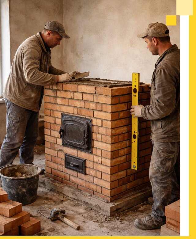 Отопительные печи под ключ в Мариинске, установка и сборка