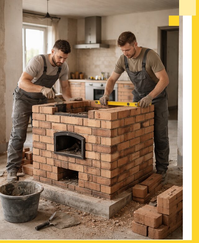 Установка и монтаж печей в частном доме в Мариинске под ключ