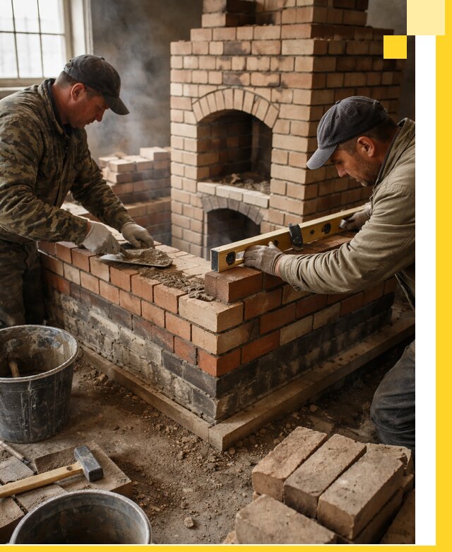 Изготовление и монтаж печей и каминов из кирпича в Мариинске