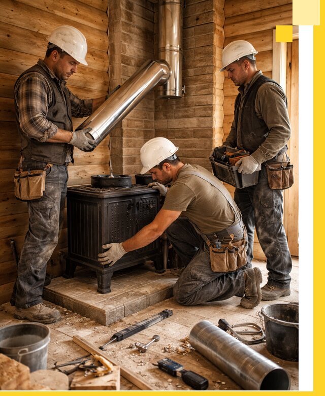 Профессиональный монтаж банных печей и дымоходов в Мариинске