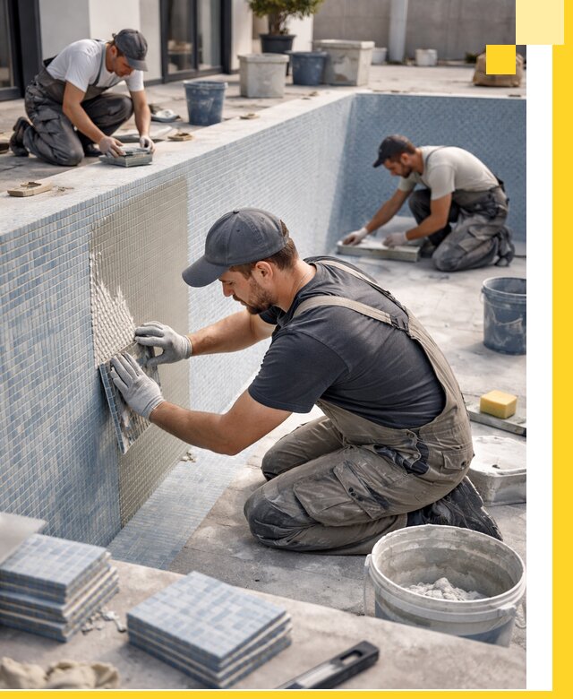 Облицовка бассейнов в Мариинске плитка мозаика гидроизоляция