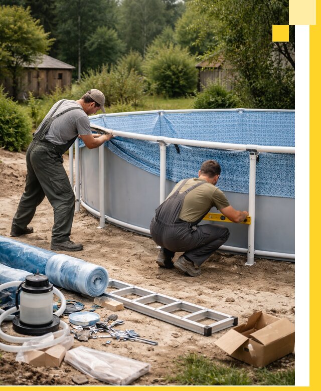 Установка и монтаж каркасных бассейнов в Мариинске под ключ