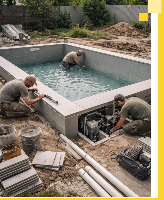 Строительство и монтаж бассейнов для дачи под ключ в Мариинске