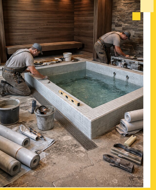 Установка и строительство бассейнов для сауны в Мариинске