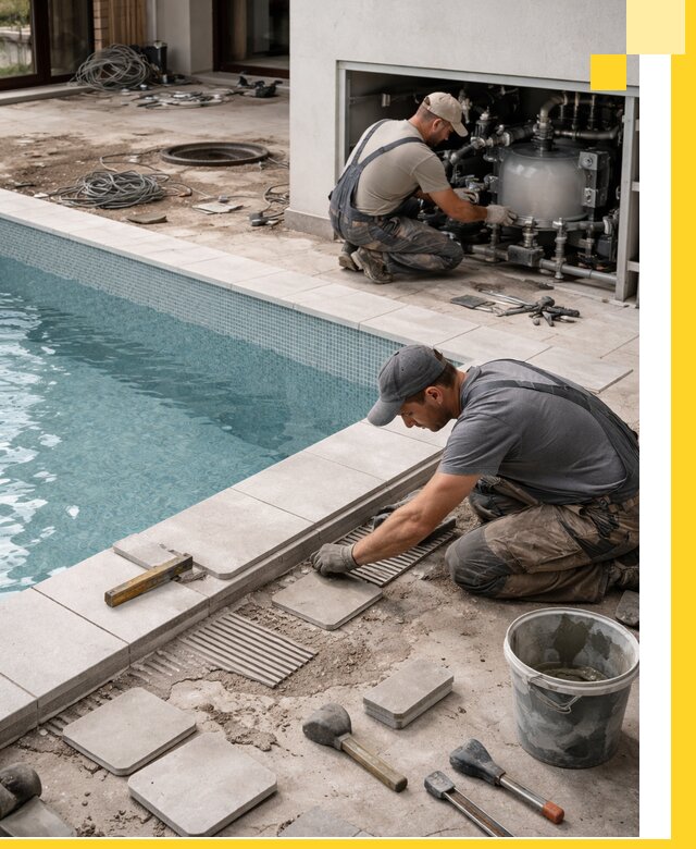 Строительство и монтаж бассейнов в коттедже в Мариинске