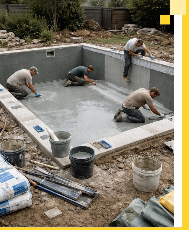 Изготовление и монтаж чаши бассейна под ключ в Мариинске