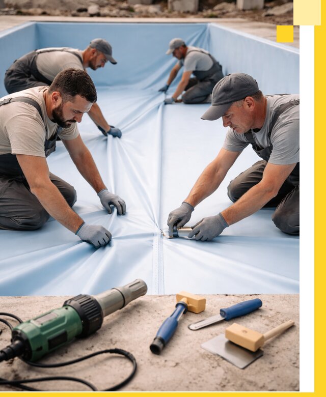 ПВХ пленка для бассейнов с монтажом и гарантией в Мариинске