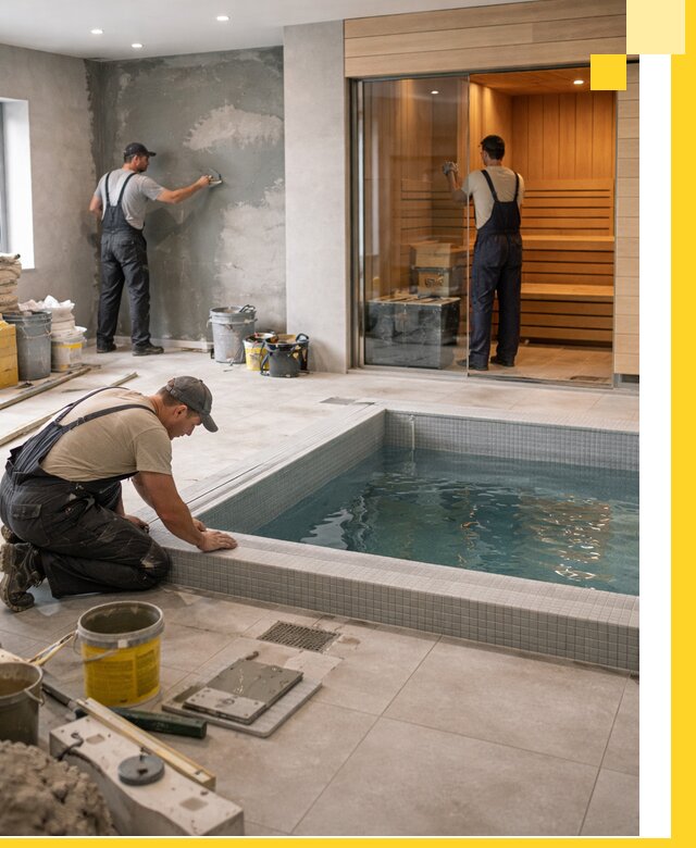 Проектирование и строительство сауны с бассейном в Мариинске