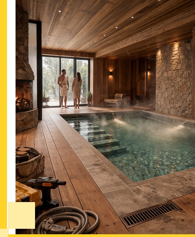 Проекты бань с бассейном под ключ в Мариинске от 76485 р., ЭриданМрн