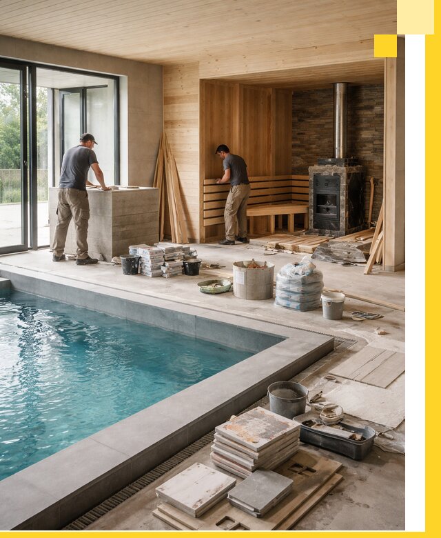 Проектирование и строительство бань с бассейном в Мариинске