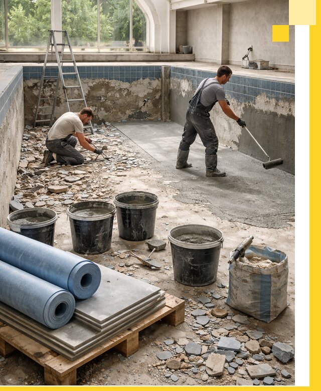 Реконструкция бассейнов в Мариинске: ремонт, гидроизоляция