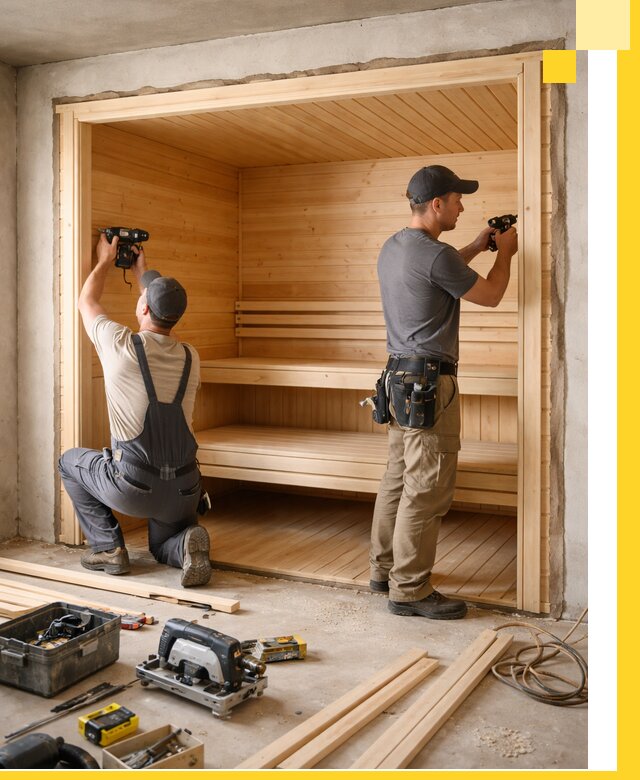 Монтаж саун под ключ в Мариинске — проектирование и установка