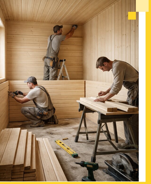 Обшивка саун в Мариинске из натуральной древесины под ключ