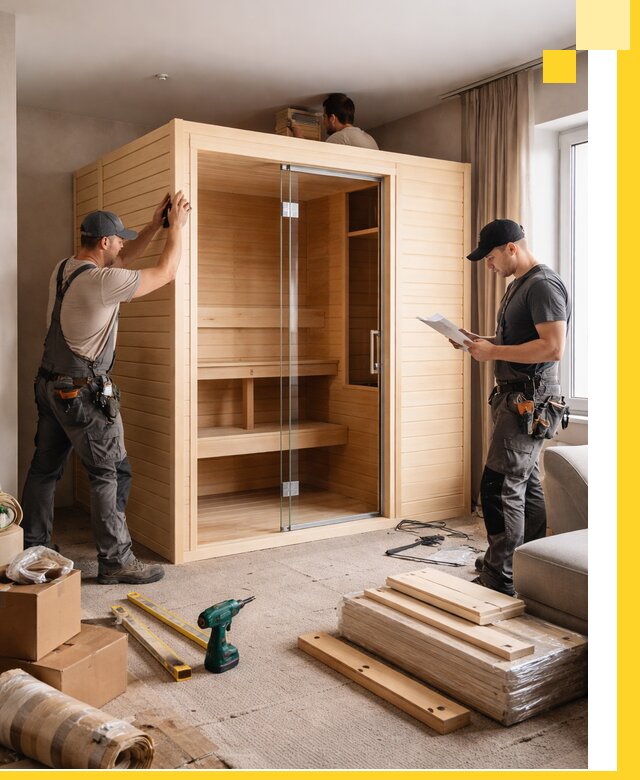 Установка и благоустройство саун в квартире в Мариинске