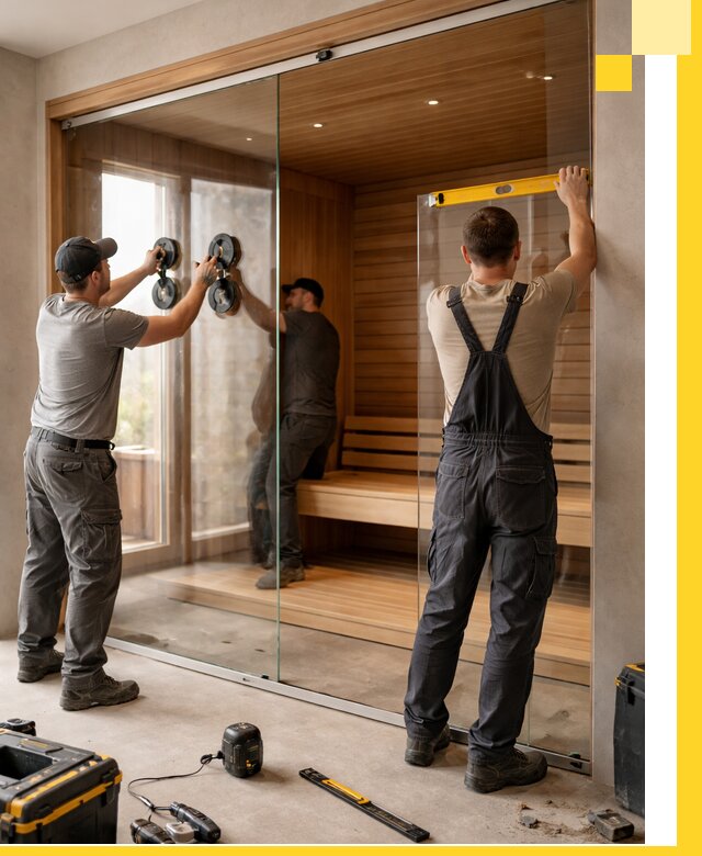 Производство и монтаж стеклянных саун под ключ в Мариинске