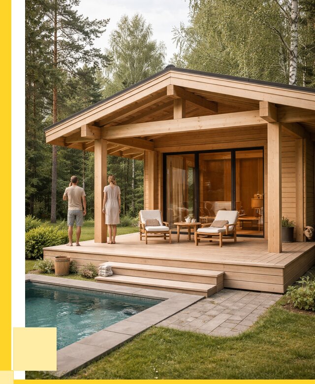 Бани с террасой под ключ в Мариинске от 611880 р. | ЭриданМрн