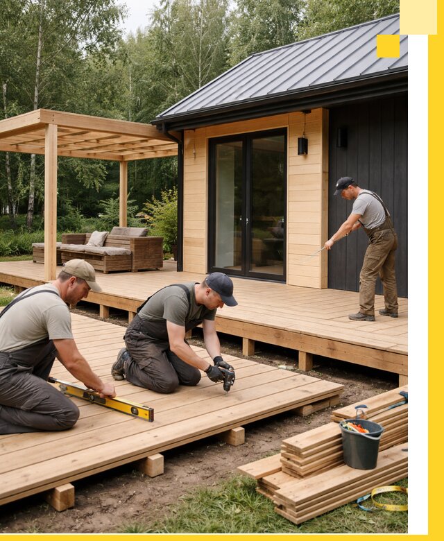 Строительство бань с террасой и бассейном под ключ в Мариинске