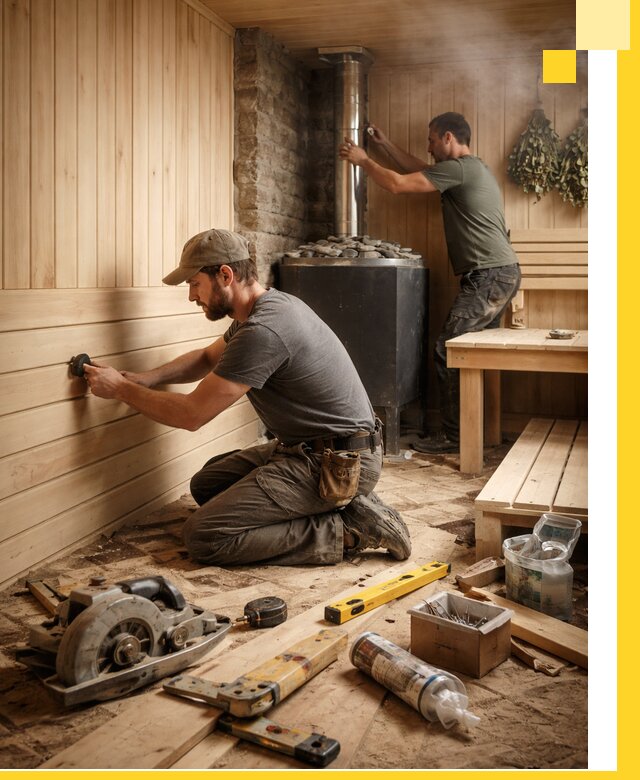 Полное строительство и оснащение парных под ключ в Мариинске