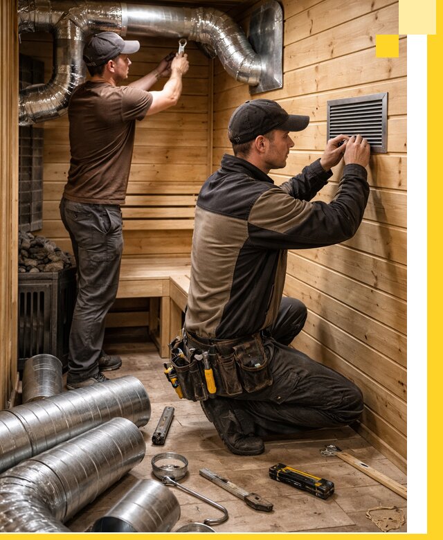 Проектирование и монтаж вентиляции бани в Мариинске под ключ