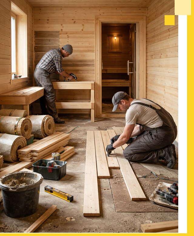 Индивидуальный проект бани с комнатой отдыха под ключ в Мариинске