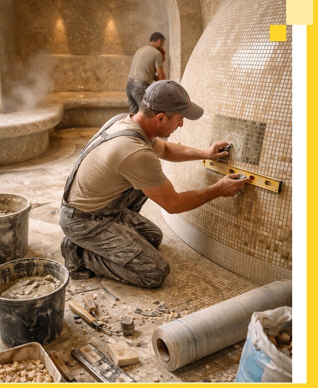 Хамам под ключ в Мариинске: проектирование, строительство, отделка