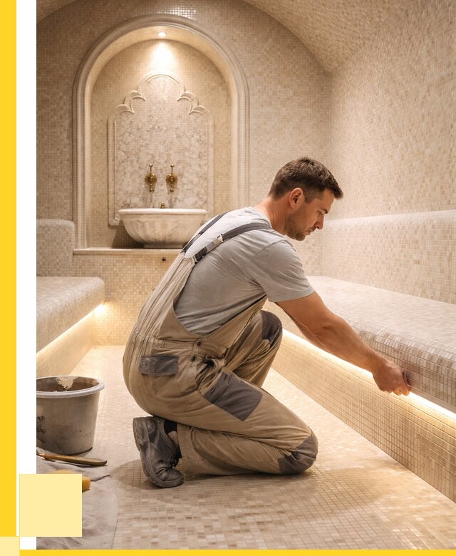 Отделка хамамов под ключ в Мариинске от 5609 р. | ЭриданМрн