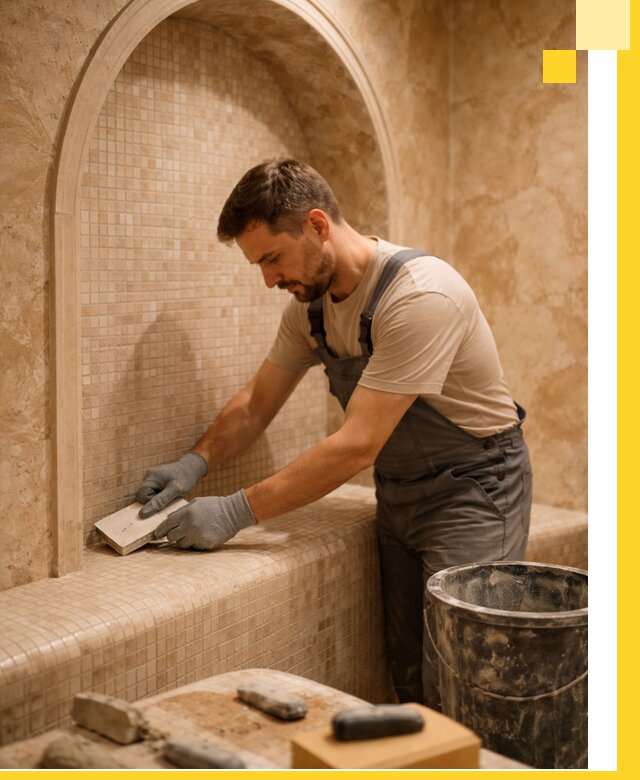 Профессиональная отделка хамамов с мозаикой под ключ в Мариинске