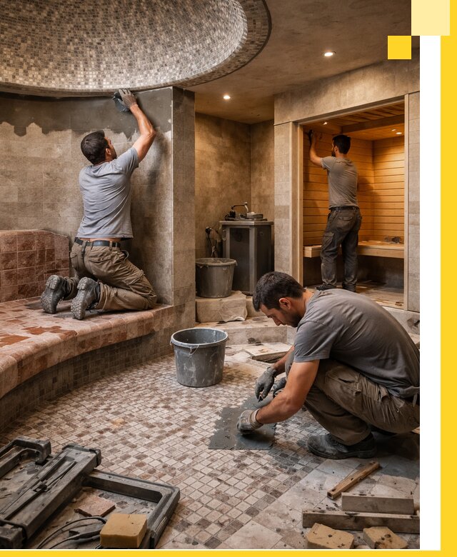 Проект и строительство хамама бани и сауны под ключ в Мариинске